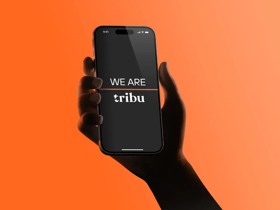 Tribu: Phone on orange: We are tribu